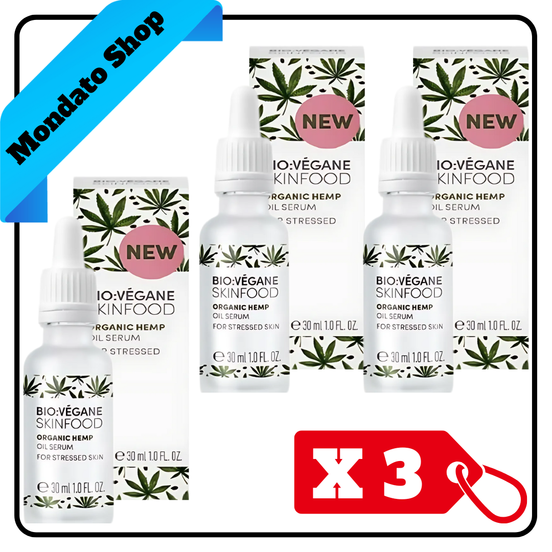 BIO VEGANE SKINFOOD OLIO SERUM 30 ml BIO HANF ALOE CANAPA FACE SERUM (X3)