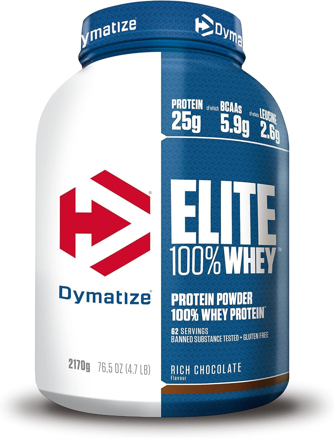 Dymatize Elite 100% Whey Rich Chocolate 2170g - Polvere ad alto contenuto (j5y)