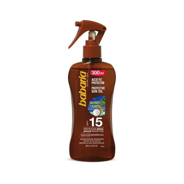 Babaria Protective Sun Oil Spf15 With Tahitian Monoï Oil 300ml
