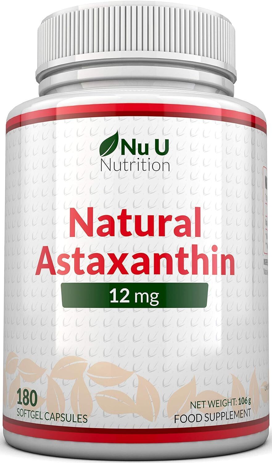 Nu U Nutrition Integratore Alimentare Astaxantina 12 mg - 180 Capsule Softgels