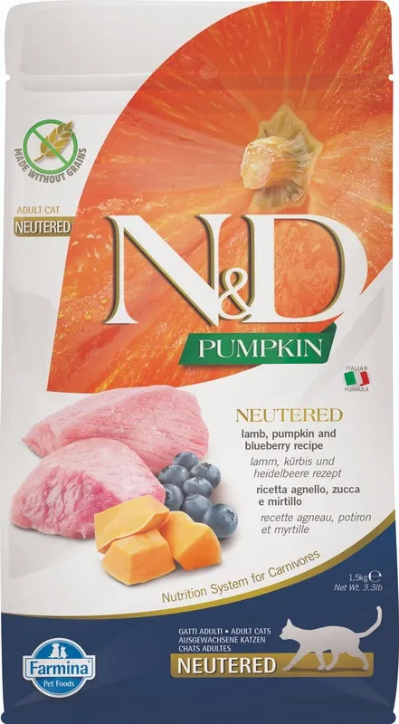 N&D Pumpkin Gatto Agnello Neut. 1,5 Kg