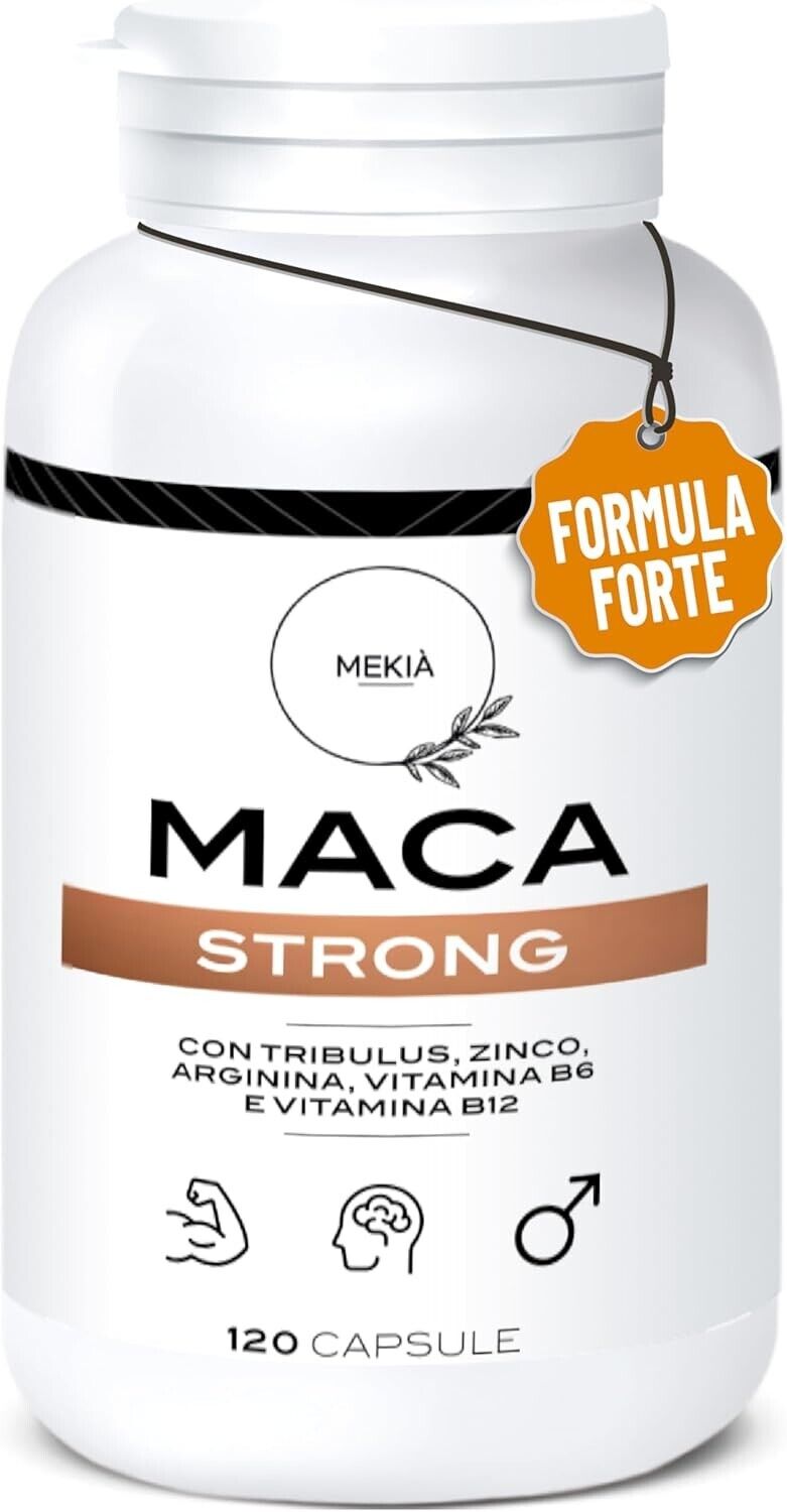 Integratore di Maca, Arginina, Tribulus, Zinco e Vitamine B Virilità 120 caps