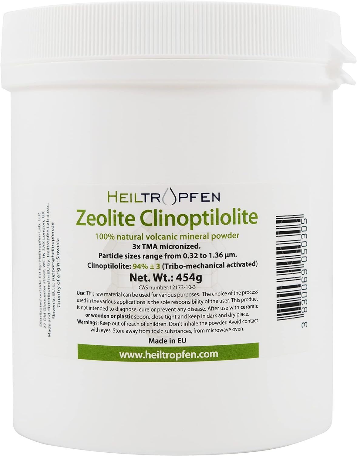 Zeolite polvere | Clinoptilolite 95% | 1 libbre - 454 g | Ultra FINE...