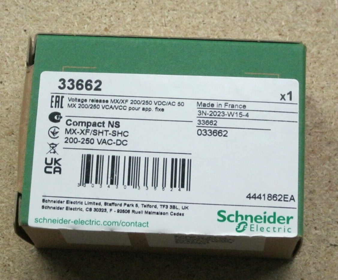 SCHNEIDER 33662 SGANCIATORE TENSIONE MX o XF - 200..250 V CC/CA 50/60 Hz