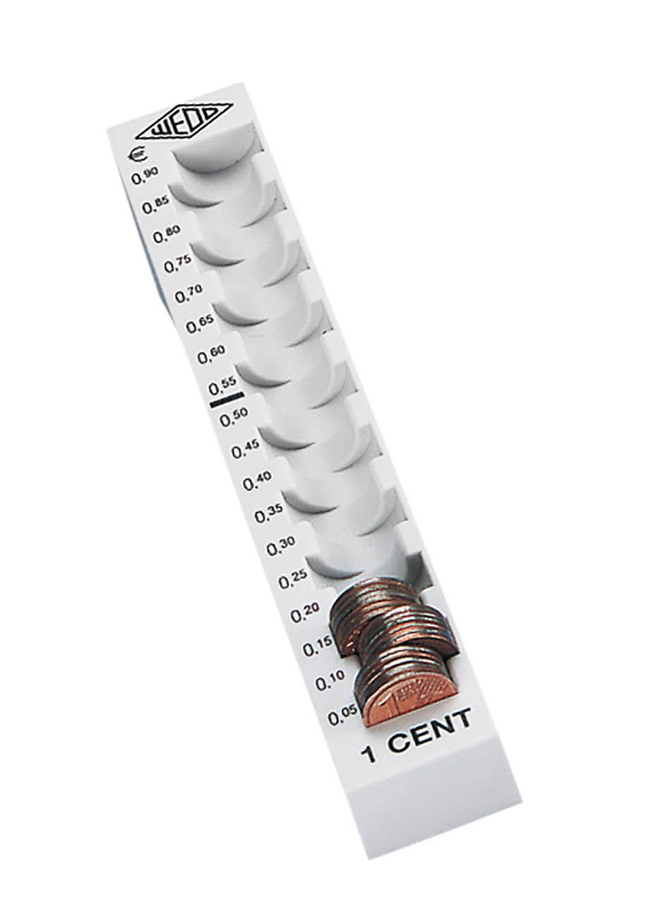 Wedo 160700137 Münzrille 0.01 Euro 1 Cent Plastic for 90 Coins with Tags 18 x 4.