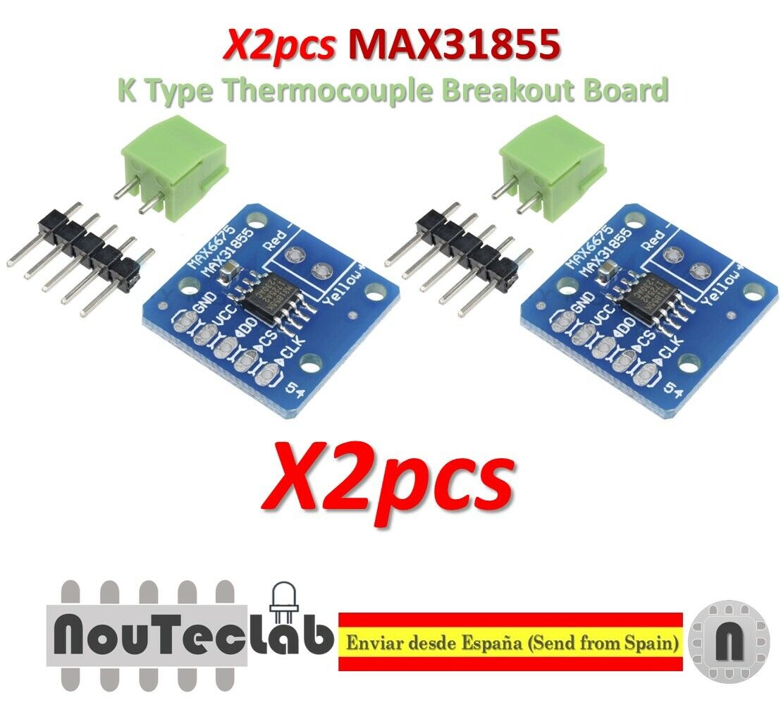 2pcs MAX31855 K Type Thermocouple Breakout Board Temperature Measurement Module