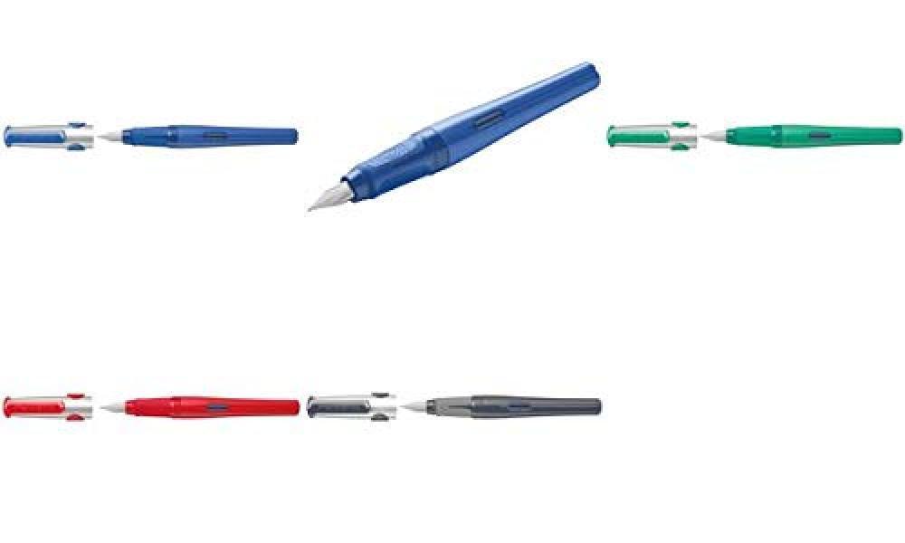 (TG. F) Pelikan Pelikano penna stilografica, F, destro blu - NUOVO