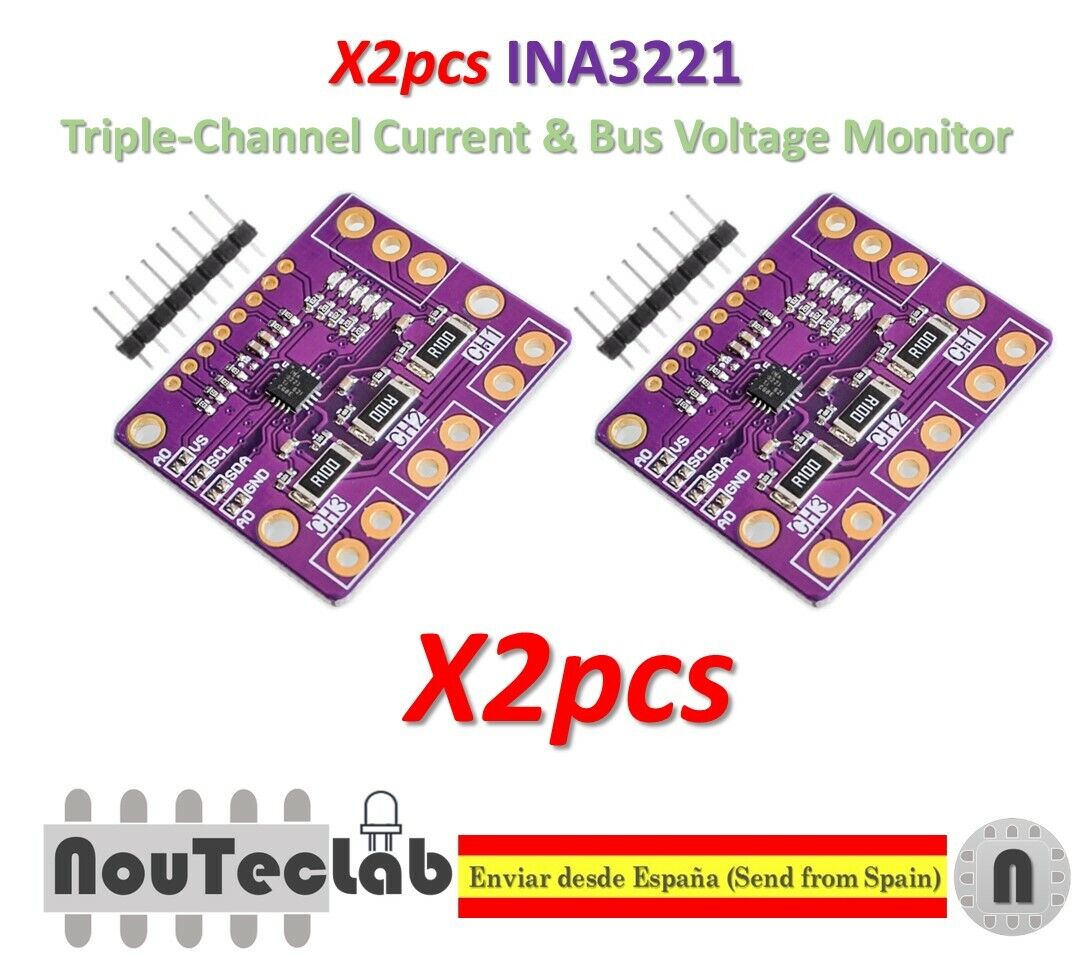 2pcs INA3221 Triple-Channel Current Voltage Power Supply Sensor Monitor INA219