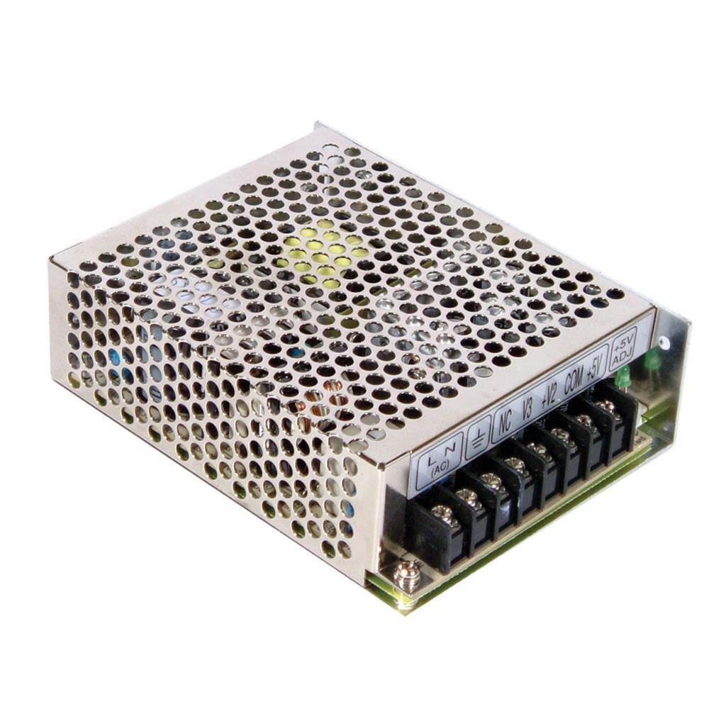 RT-65A - Mean Well - Alimentatore Box Metallo - 65W 5V 12V -5V - Ingresso 100-24