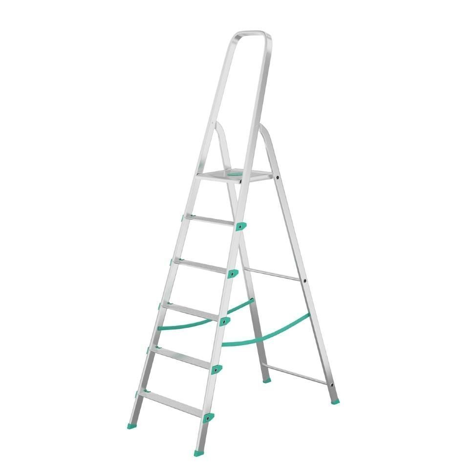 Scala LIBELLULA 6 Gradini In Alluminio E Piedini Antiscivolo EN131 MADE IN ITALY