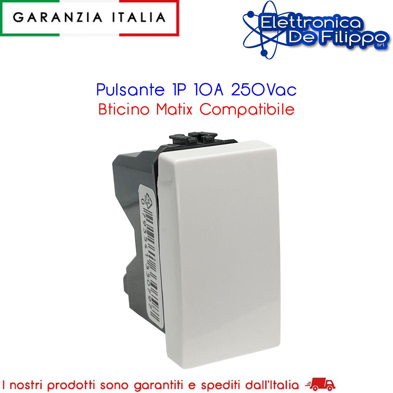 Pulsante 1P 10A 250Vac Bticino Matix Compatibile