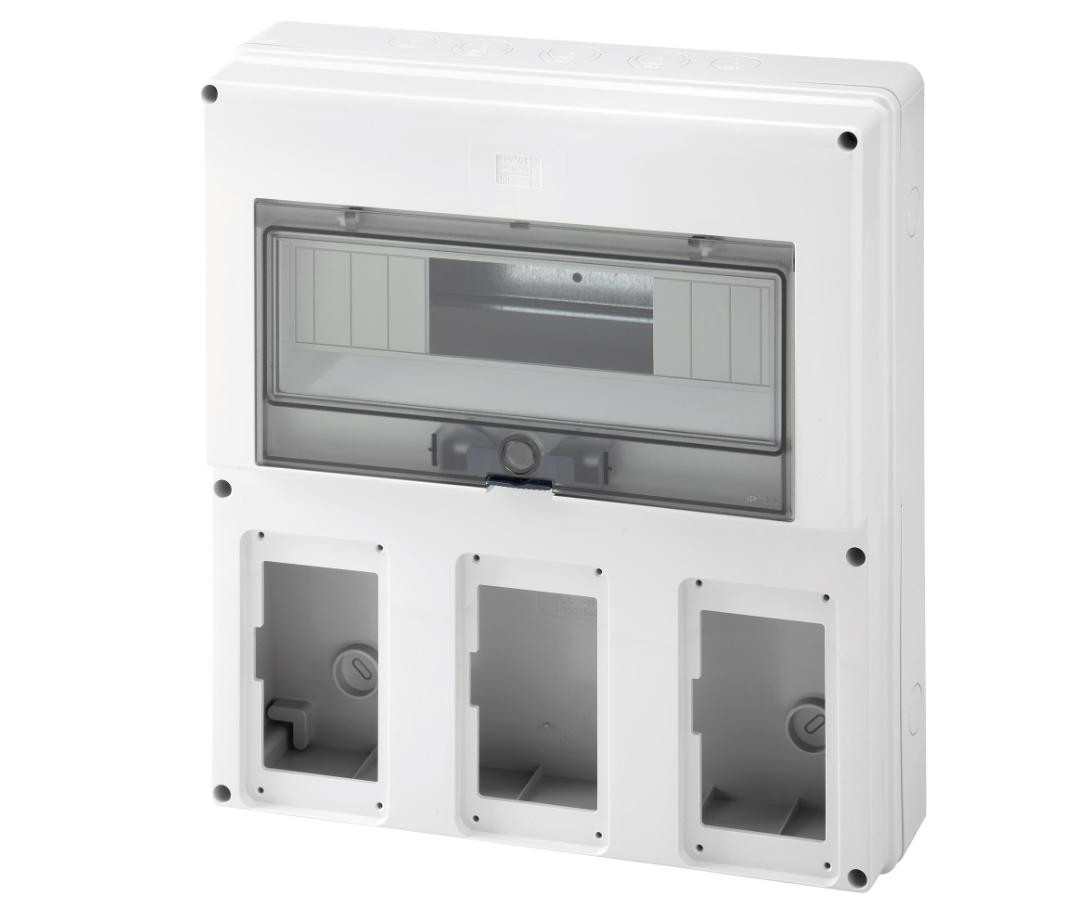 QUADRETTO VUOTO VERTICALE COMBIBLOC 3 PRESE - IP44/55