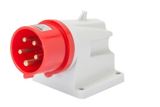SPINA FISSA DA PARETE A 90° - IP44 - 3P+N+T 32A 380-415V 50/60HZ - ROSSO - 6H -