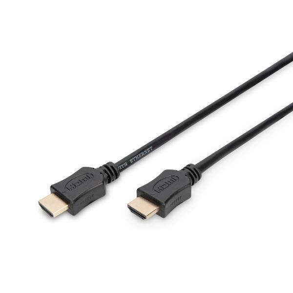 4268258 CAVO DIGITUS HDMI TO HDMI, M/M, 5MT, Ethernet, connettori DORATI, NERO,