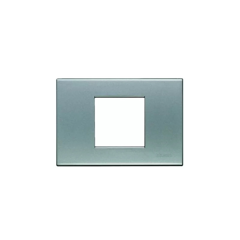 Bticino light placca 2 posti alluminio naturale n4819aa