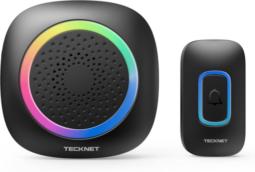 TECKNET Campanello Senza Fili Alimentato a Batteria Taglia 1, Rgb