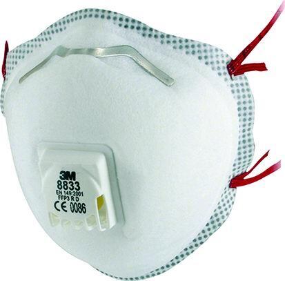 MASCHERE PROTETTIVE 3M ART. 8833 C/VALVOLA FFP3 R D CF 10 PEZZI