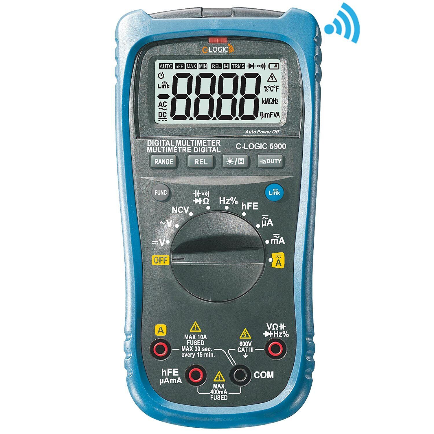 C-logic Multimetro Digitale con Connessione Bluetooth 4000 Counts CLOGIC5900CBIN