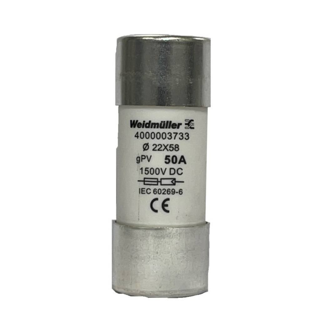 Weidmüller 4000003733 FUSE WSFL 22X58 50A 1K5V GPV Fusibile Contenuto 10 pz.