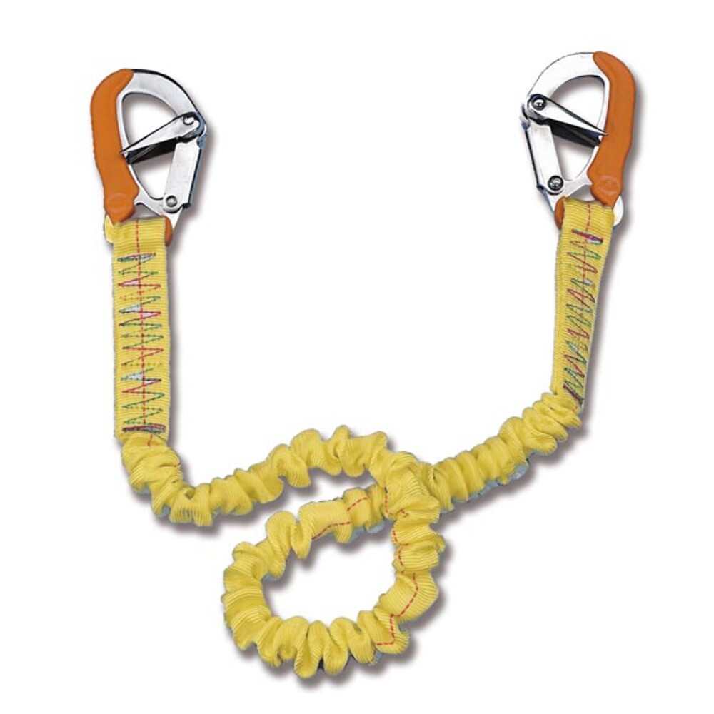 Cordone ombelicale per cinture di sicurezza elastico con 2 moschettoni