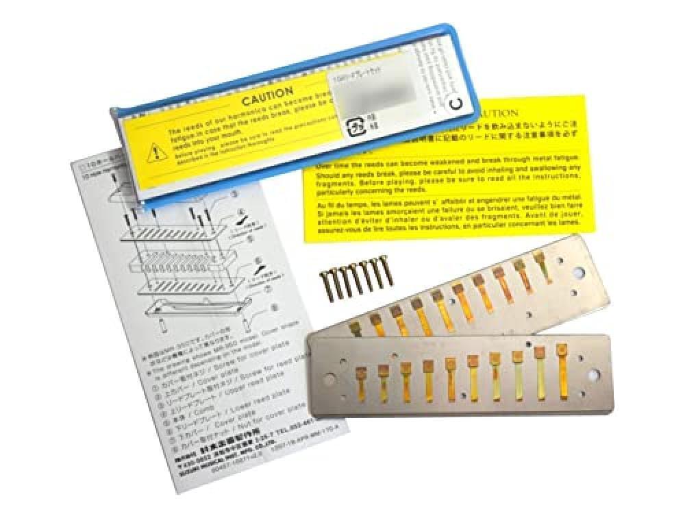 Suzuki RP-350-Bb - Piastre di ricambio per armonica Promaster(MR-350), ronzio di