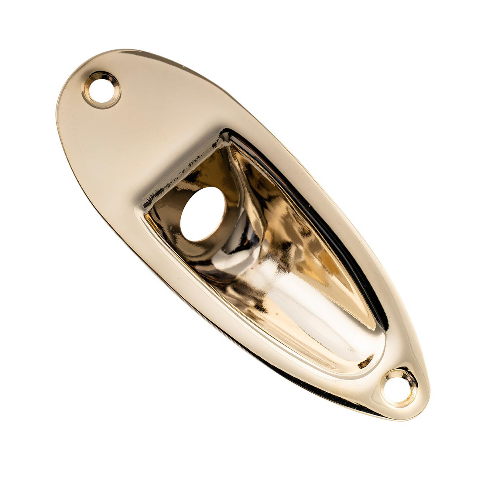 Musiclily Pro Gold 10mm Steel Boat Shape Jack Ferrule Plate For Strat ST Guitar