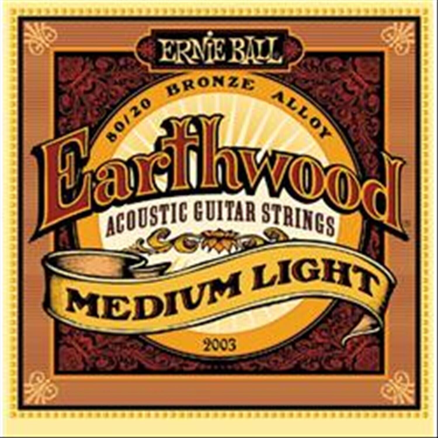 CORDE PER CHITARRA ACUSTICA Ernie Ball 2003 Earthwood Medium Light 012/054 Muta