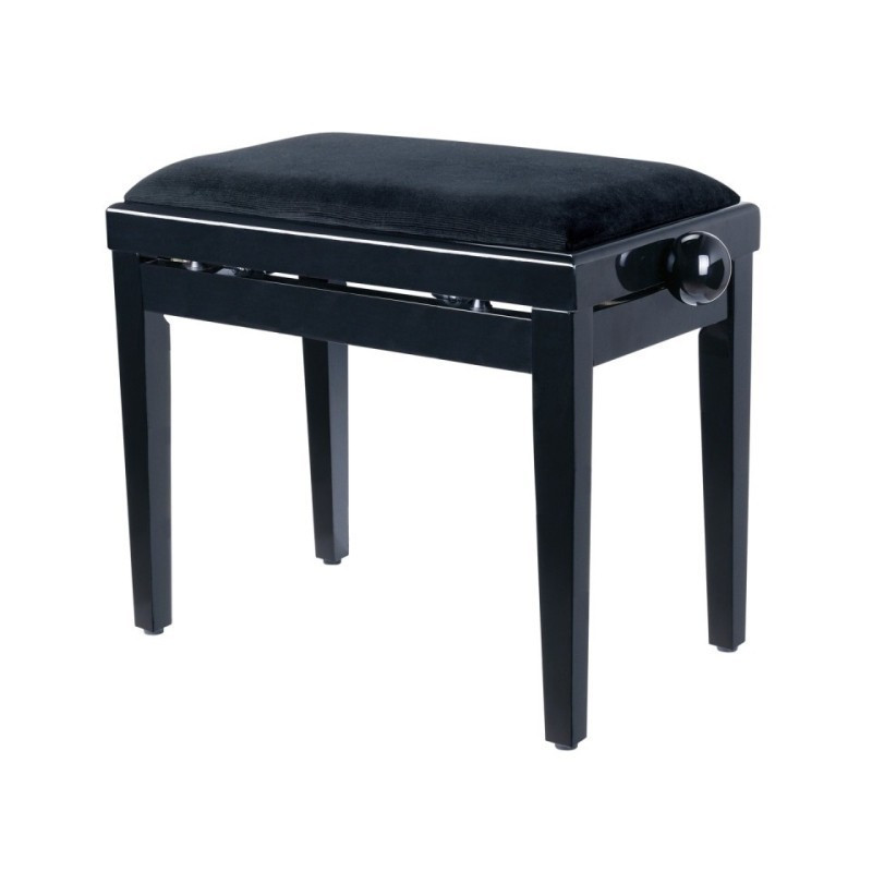 Soundsation SBH-103V-BK Panchetta Sgabello per Pianoforte Nero Lucido