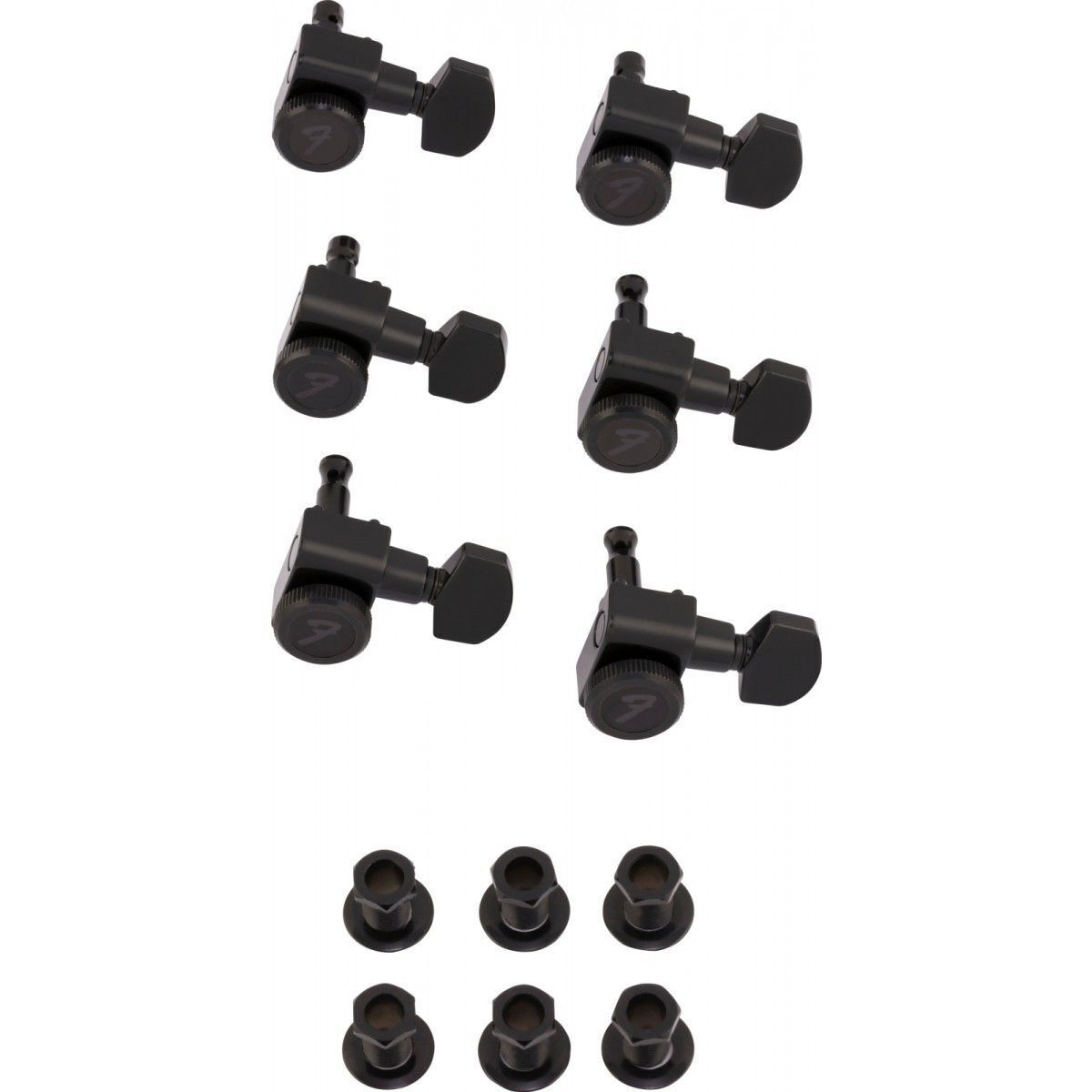 Fender Parts Locking Stratocaster/Telecaster Staggered Tuning Machines (6)  Blac