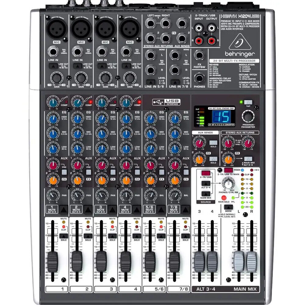 BEHRINGER XENYX X1204USB mixer professionale con effetti per studio live karaoke