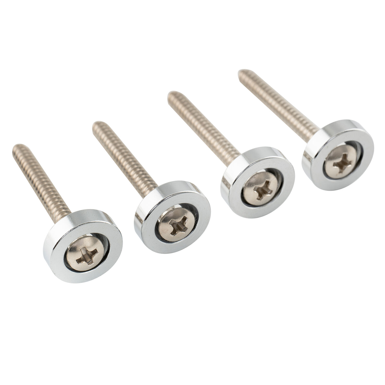Musiclily Pro 4Pcs Chrome 15mm Steel Guitar Bass Neck Ferrule Joint Bushing Bolt