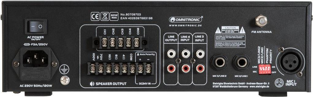 Omnitronic 80709703 amplificatore audio potenza/fase nero (80709703)