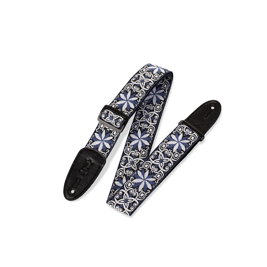 Chitarra - Tracolla - M8ht-10 Tracolla In Tessuto Floral Blue And White 2"