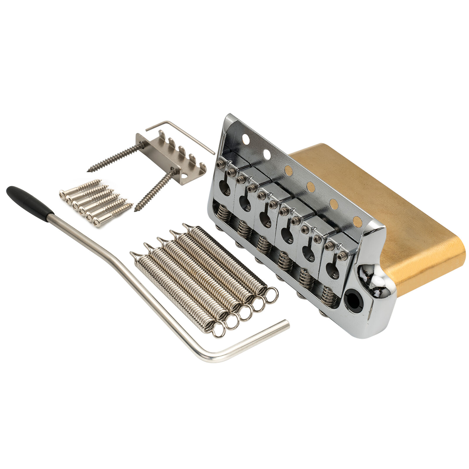 Musiclily Ultra Chrome 52.5mm Brass Block PRS Tremolo Bridge For Strat ST Guitar