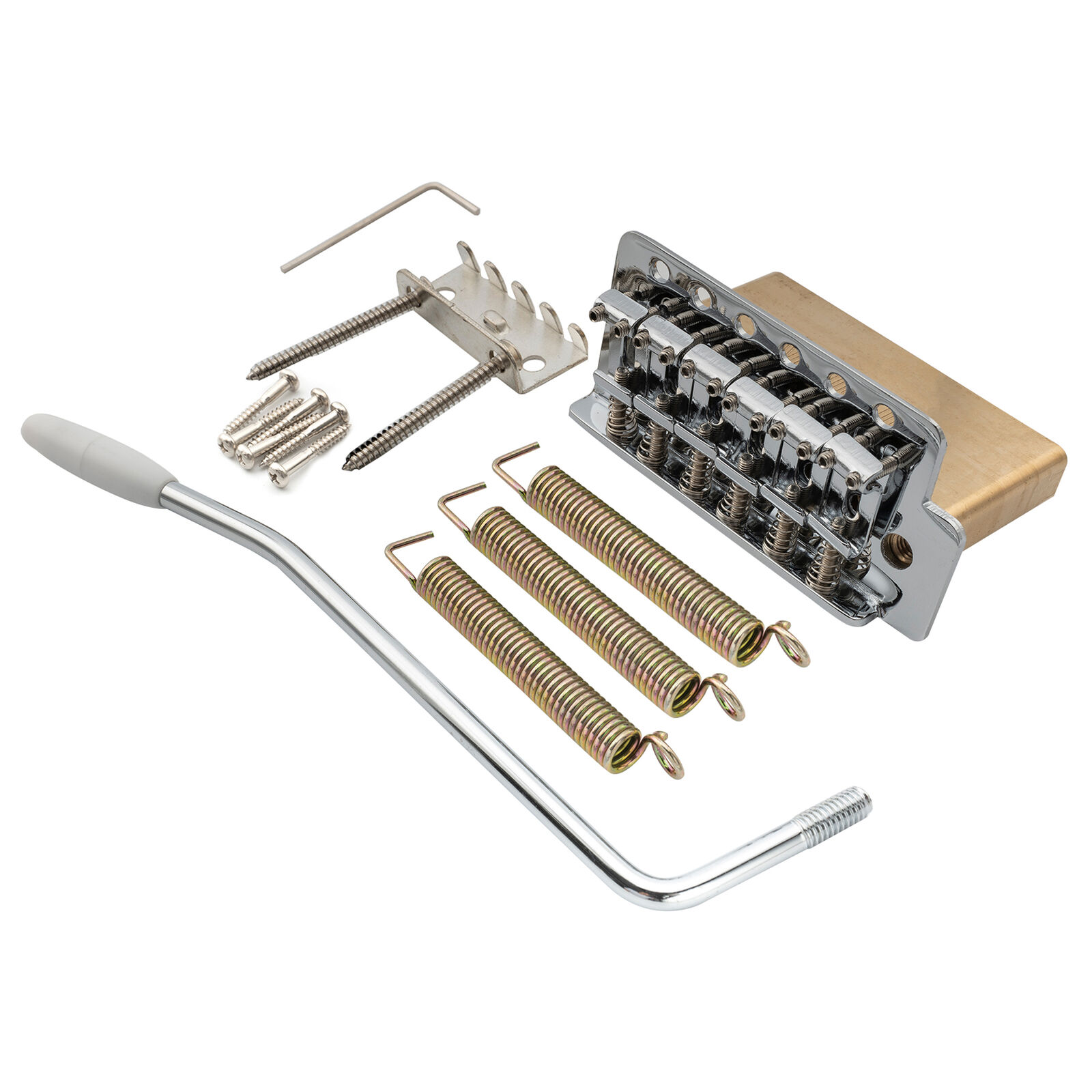 Musiclily Pro Chrome 52.5mm Vintage Tremolo Bridge 40mm Brass Block Fr ST Guitar