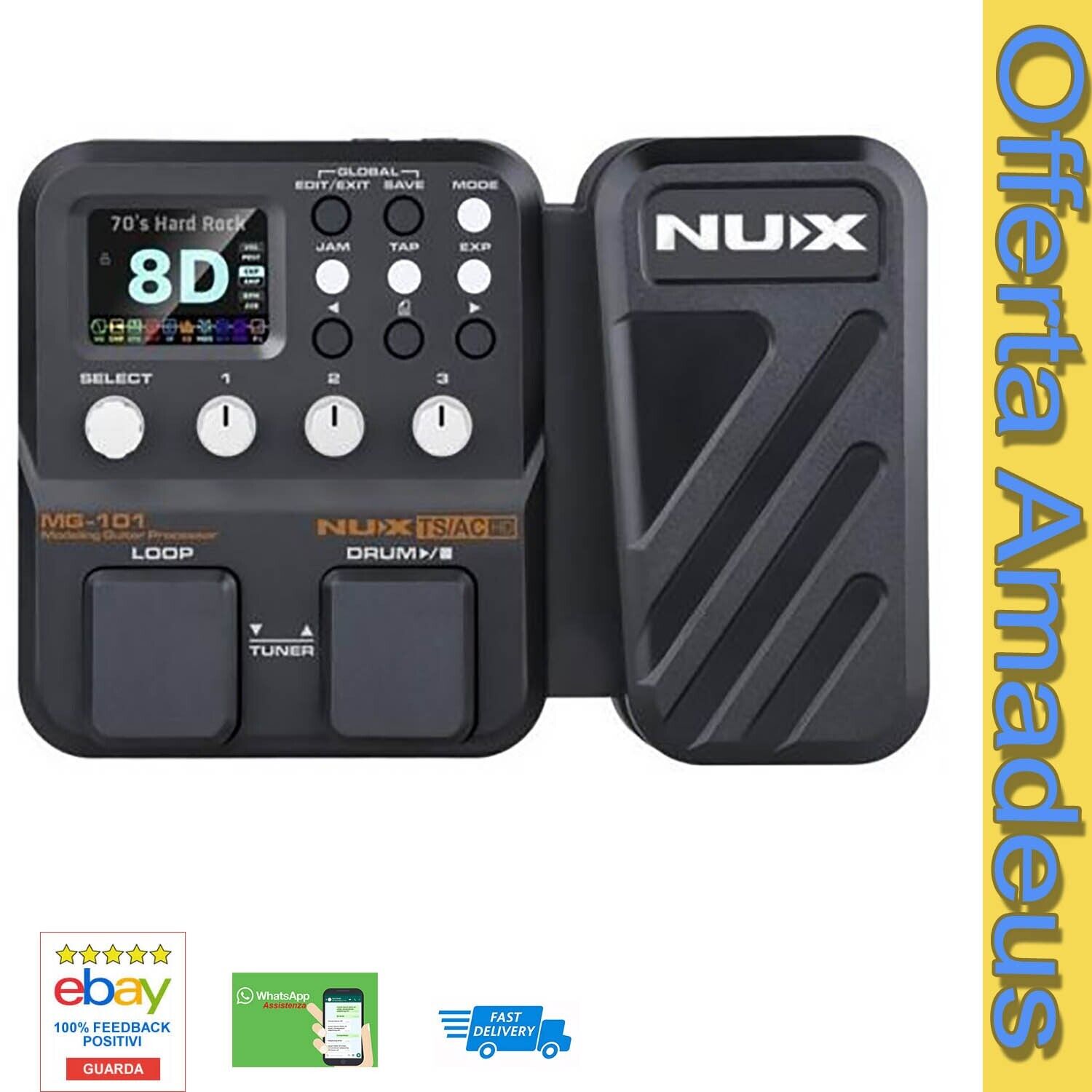 PEDALIERA  Multi EFFETTO CHIRARRA NUX Mg-101 MODELER  Amplificatori Storici