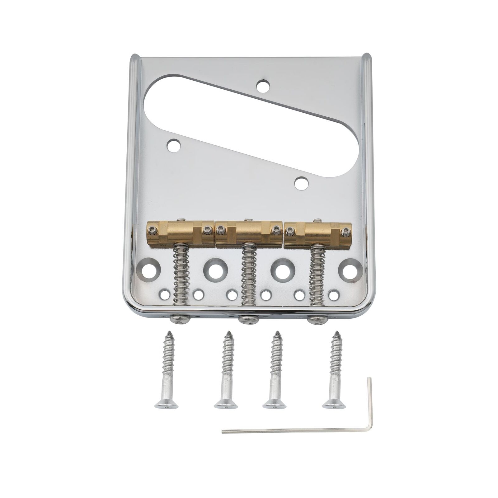 Musiclily Ultra 54mm Aluminum Plate Brass Saddles Vintage Bridge For Tele Guitar