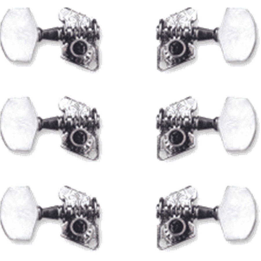 Chitarra - Accessori - Ez17900n Meccaniche Chitarra Acustica 3+3 Cromate 6 Pcs