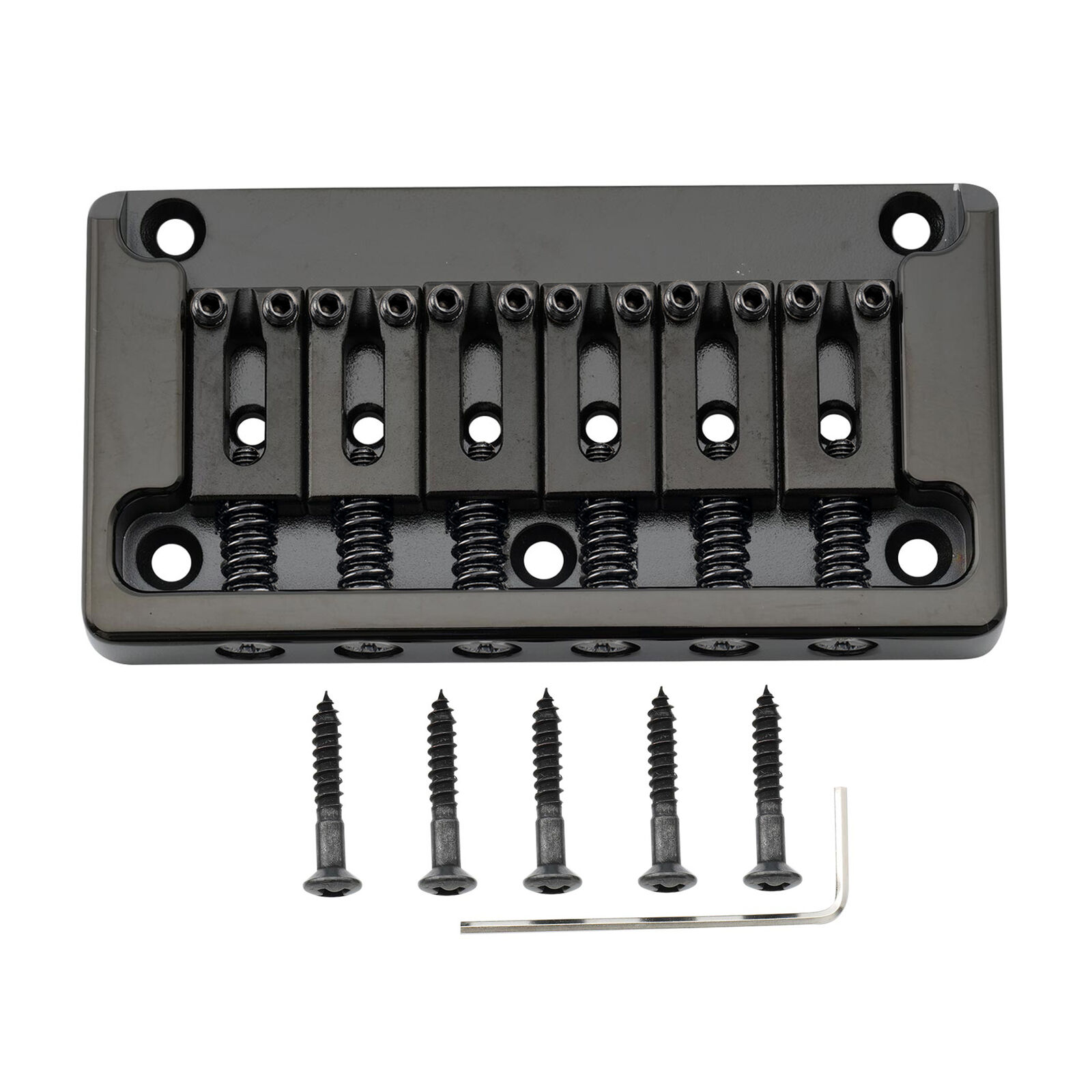 Musiclily Ultra Black Brass 52.5mm Fixed Hardtail Bridge For Strat Tele Guitar