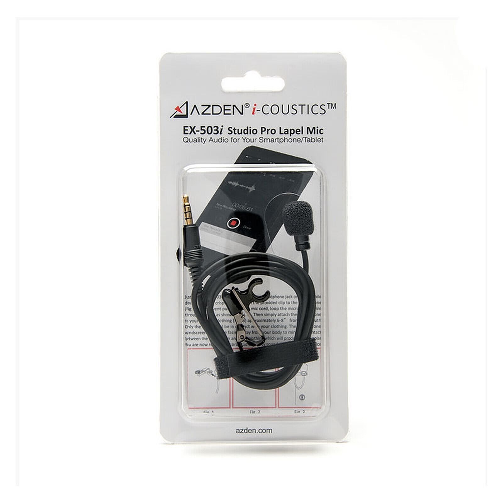 Microfono microfono con risvolto Azden EX503I Studio Pro per jack smartphone/...
