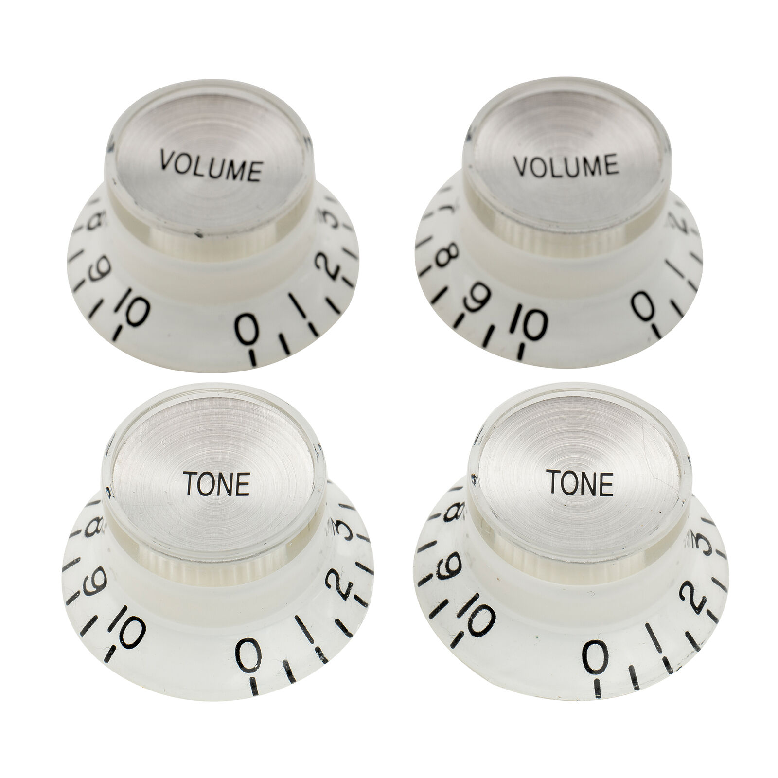 Musiclily Pro White Imperial Inch Guitar 2 Volume 2 Tone Knob For US Les Paul SG