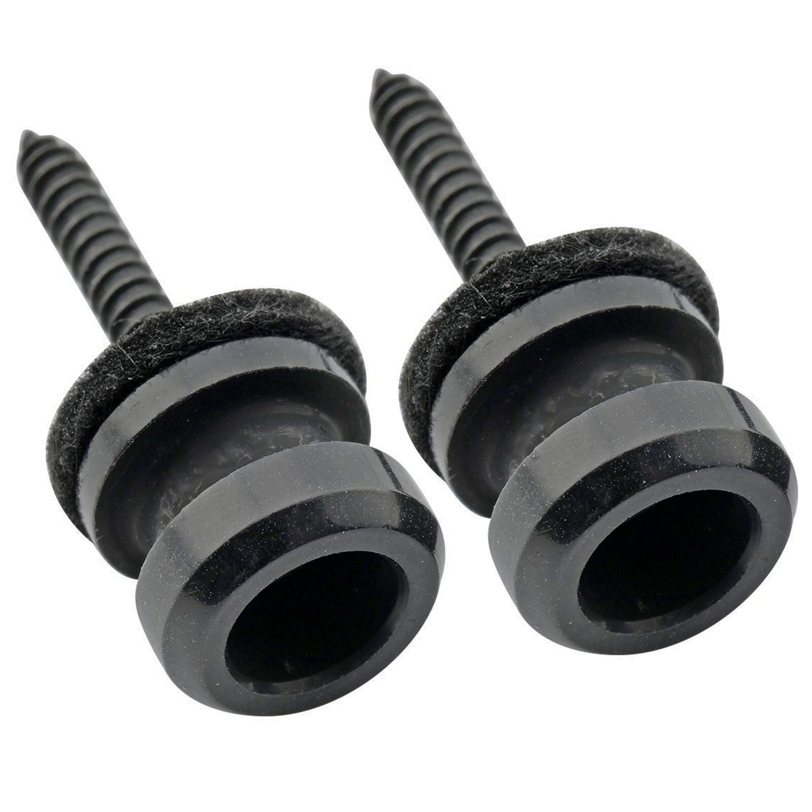 Musiclily Pro 2Pcs Black 12mm Steel Strap Buttons End Pins For Electric Guitar