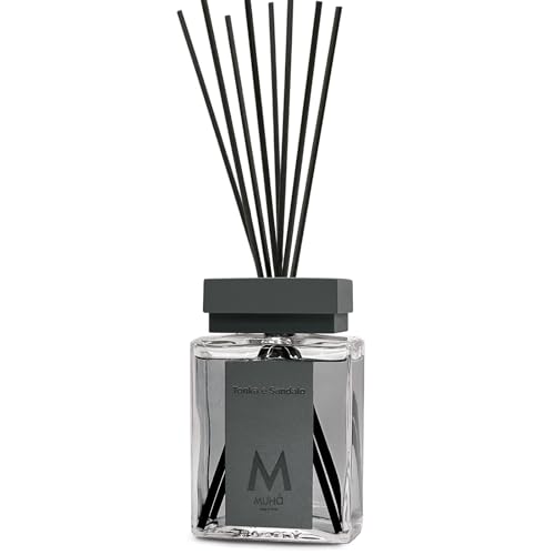 Muha' | Profumatore Per Ambiente Perfume Diffuser, Fragranza Tonka E Sandalo, Diffusore Ambiente Con Bastoncini, Formato Da 500 Ml