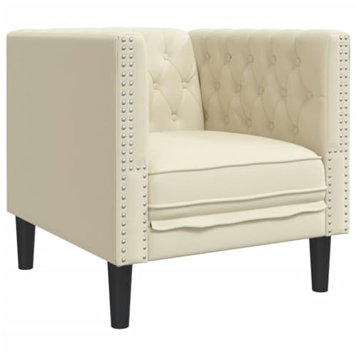 Vidaxl Poltrona Chesterfield Crema In Ecopelle, Poltrona, Poltrona Relax, Poltrona In Ecopelle, Poltrona Singola, Poltrona Tv, Poltrona Imbottita