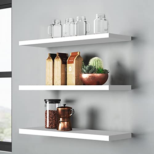 Oudie Mensole Sospese Bianche, Montaggio A Parete, Set Da 3, Mensole, Scaffali, Per La Casa, Organizer, Mensole Da Parete, Per Soggiorno, Cucina, Uffi