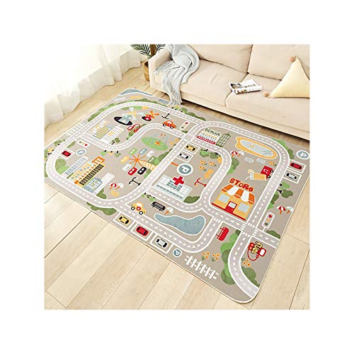 Tyktzxy Tappeto Stradale Per Bambini, Tappeto Gioco Bambini, Tappeto Cameretta Bambina, Tappeto Per Bambini Con Strade, Antiscivolo E Lavabile(80×160C