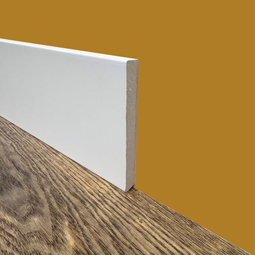 Eternal Parquet 100Ml Di Battiscopa Zoccolino Squadrato In Fibra Di Legno Compatta 120X12 Bianco