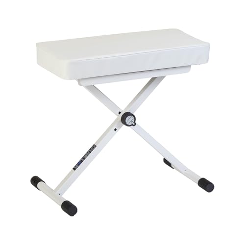Quik Lok - Bx8-Wh-Bb Panchetta Serie Basic Bianca, Panchetta, Seduta Imbottita, Altezza Regolabile 48/51/58 Cm, Struttura In Acciaio, Colore Bianco