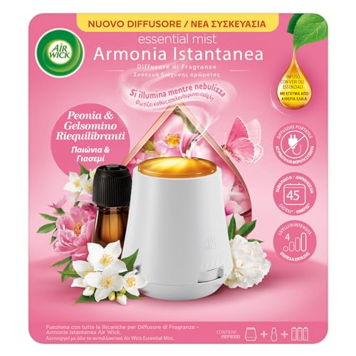 Airwick Armonia Istantanea Profumatore Per Ambienti, Confezione Con 1 Diffusore Di Oli Essenziali E 1 Ricarica Per Diffusore Di Oli Essenziali Alla Fr