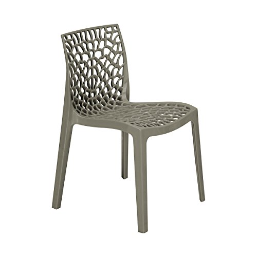 Grand Soleil S6316Gp Grandsoleil Upon Gruvyer Sedia Impilabile, In Polipropilene, Grigio Perla, 51 X 52 X 81 Cm, Pearl Grey, 51 X 52 X 81 Cm